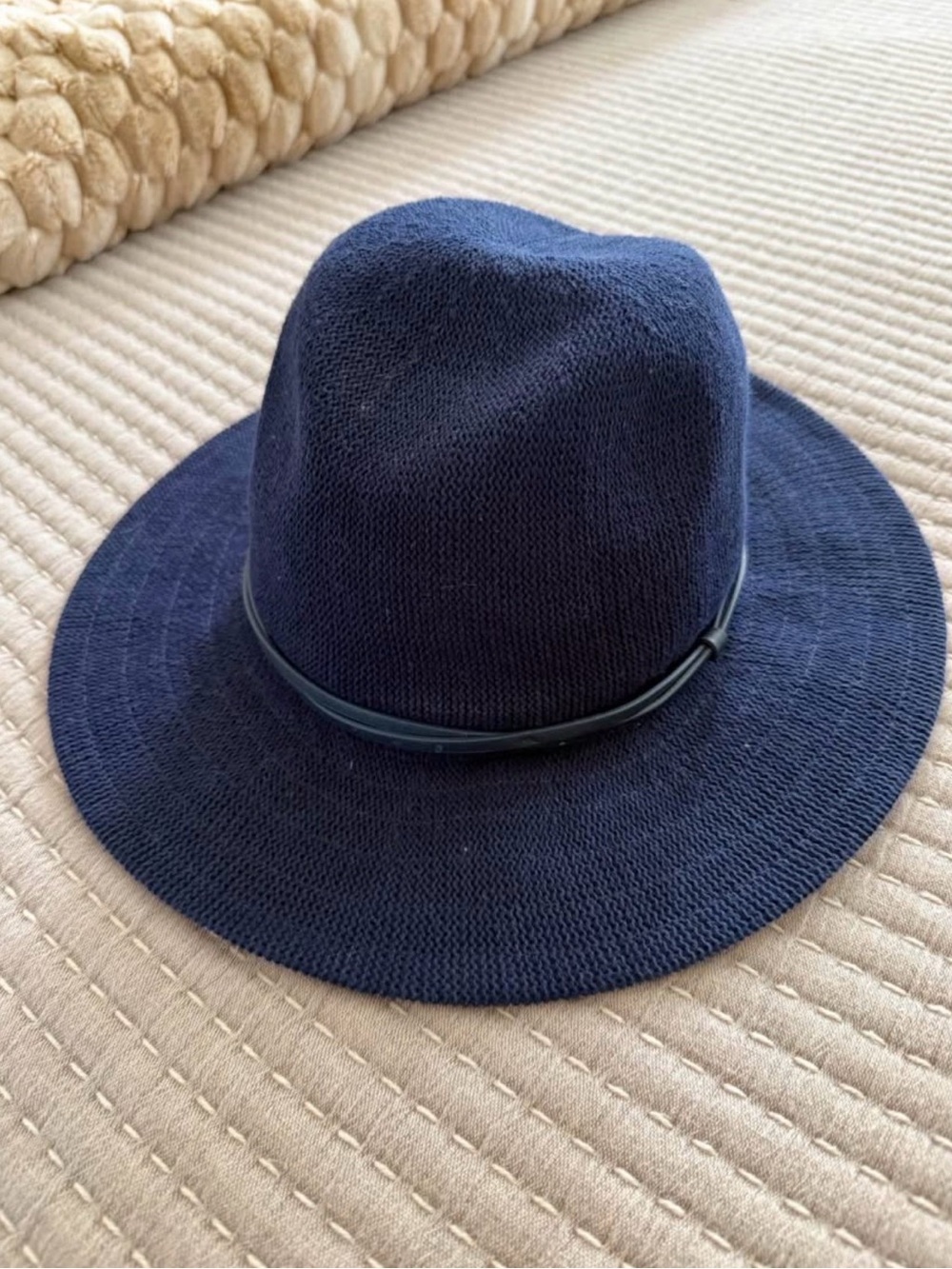 Anthropologie Navy Wide-Brim Sun Hat